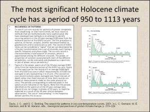Figure 11. The Holocene climate has been dominated by a millennial scale climate cycle.